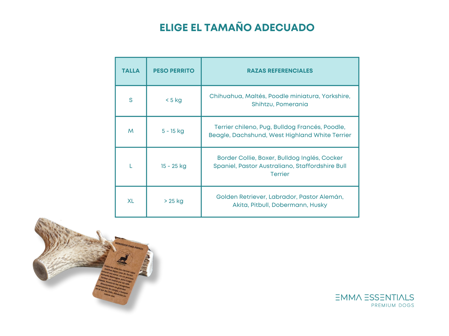 Hueso mordedor para perros de asta de ciervo