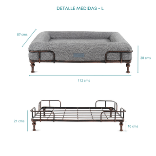Cama Essential Memory Foam Gris con Base Soho