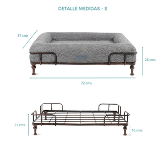Cama Essential Memory Foam Gris con Base Soho